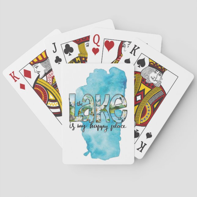 Aquarellbilder für die Gestaltung des Sees Spielkarten (Rückseite)