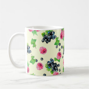 Aquarellbilder für Himbeere und schwarze Johannisb Kaffeetasse