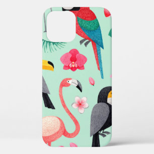 Aquarellbilder für Vögel, tropische Blume Case-Mate iPhone Hülle