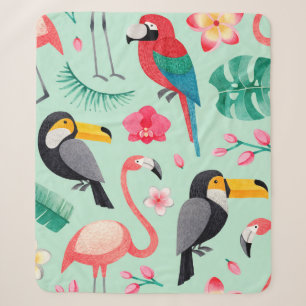 Aquarellbilder für Vögel, tropische Blume Sherpadecke