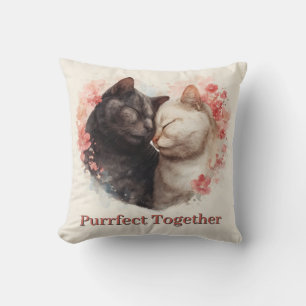 Aquarellbilder für zwei Katzen - Nuzzling Kissen