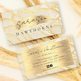 Aquarellbilder Gold Fohlen Social Media Icons Glam Visitenkarte