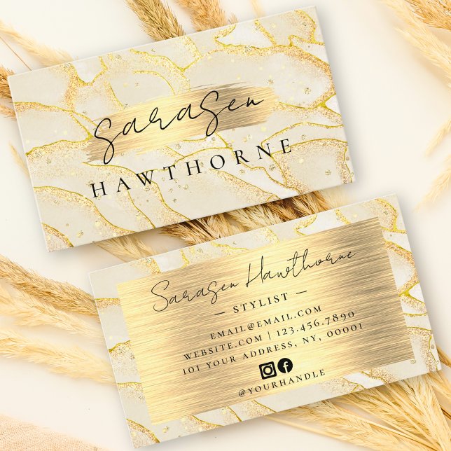 Aquarellbilder Gold Fohlen Social Media Icons Glam Visitenkarte (Von Creator hochgeladen)