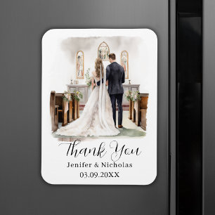 Aquarellbilder Hochzeit Dankeschön Karte Magnet