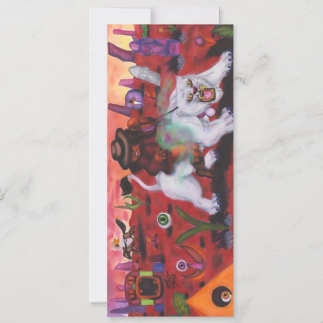 Aquarellbilder Junge reitet weiße Lioness (Vorderseite)