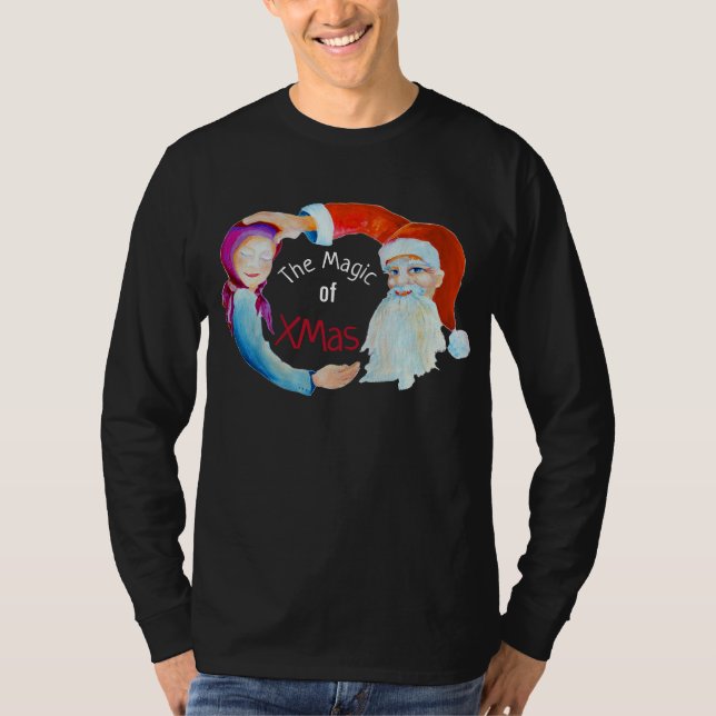 Aquarellbilder Magischer Weihnachtsmann T-Shirt (Vorderseite)