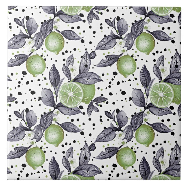 Aquarellbilder mit detaillierten grünen Blätter, L Fliese (Vorderseite)