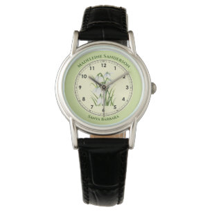 Aquarellbilder mit weißem Schnee Armbanduhr