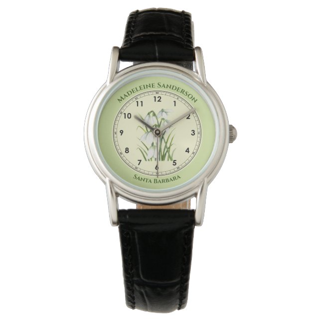 Aquarellbilder mit weißem Schnee Armbanduhr (Vorderseite)