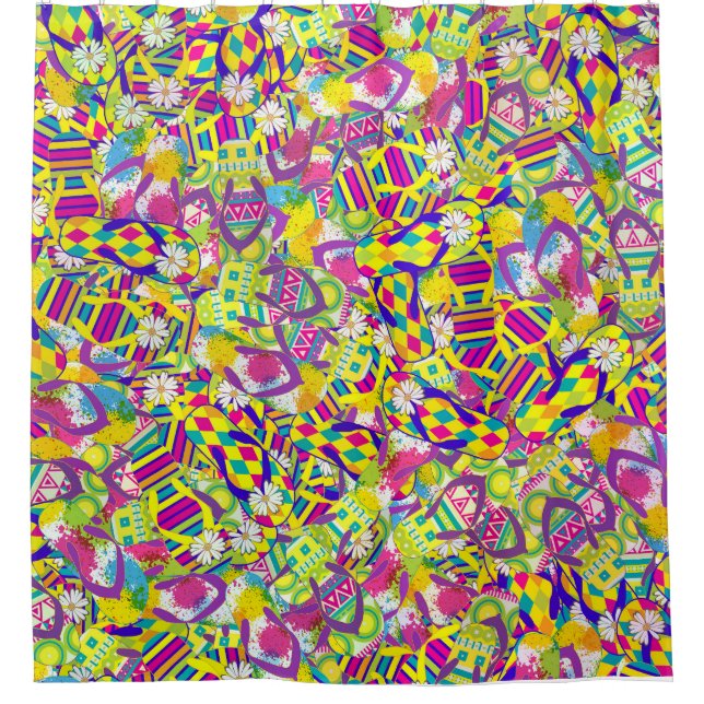 Aquarellbilder, Muster Gedreht Flop Duschvorhang (Vorderseite)