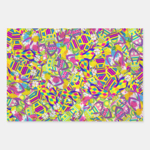 Aquarellbilder, Muster Gedreht Flop Geschenkpapier Set