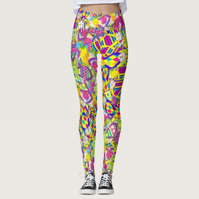 Aquarellbilder, Muster Gedreht Flop Leggings (Vorderseite)