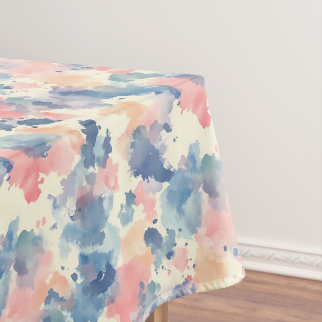 Aquarellbilder Rosa Blau Tischdecke (Beispiel)