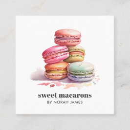 Aquarellbilder Süße Kuchen Soziales Symbol QR CODE Quadratische Visitenkarte