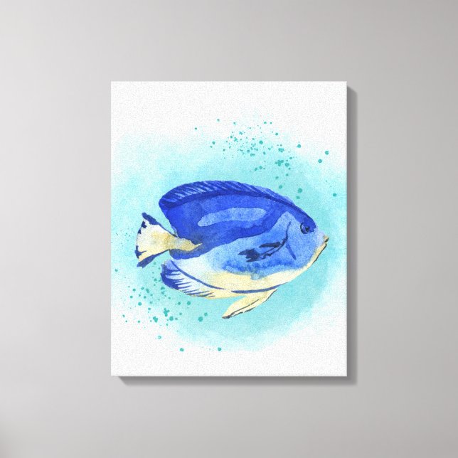 Aquarellbilder tropischer Fische Leinwanddruck (Vorderseite)