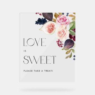 Aquarellbilder und Berry Wedding Liebe ist süß Acrylschild