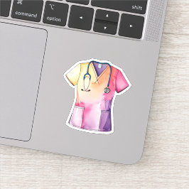 Aquarellbilder und Stethoskop Aufkleber