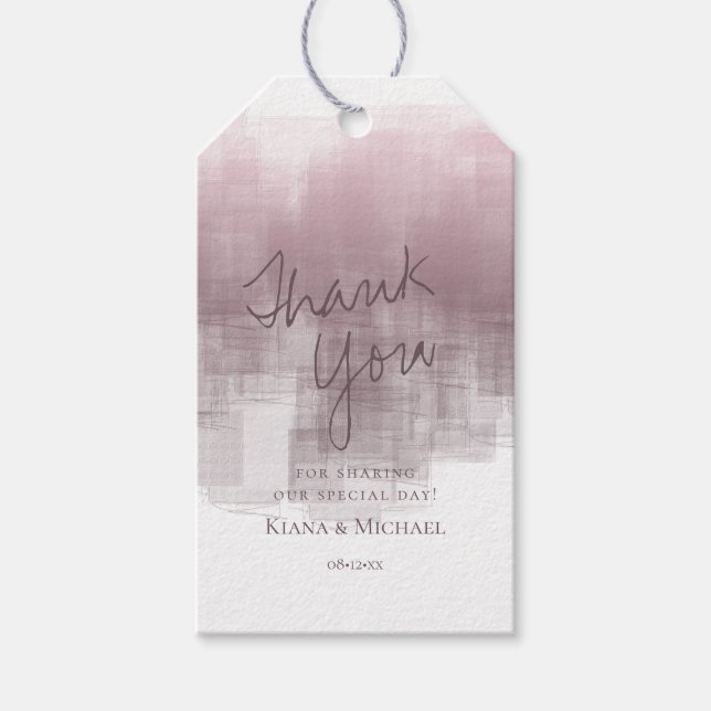 Aquarellbilder Vielen Dank Mauve ID774 Geschenkanhänger (Vorderseite)