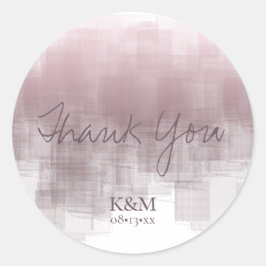 Aquarellbilder Vielen Dank Mauve ID774 Runder Aufkleber