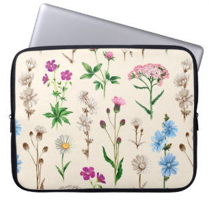 Aquarellbilder von wilden Blume. nahtlos Laptopschutzhülle