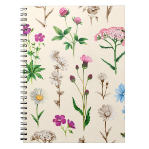 Aquarellbilder von wilden Blume. nahtlos Notizblock