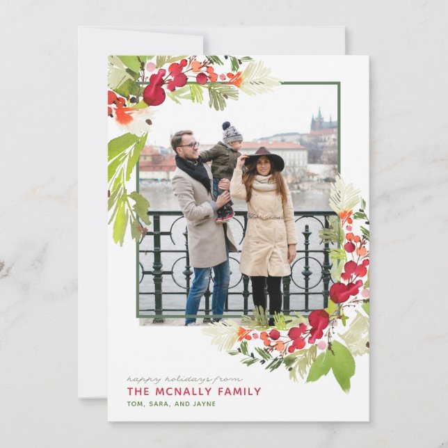 Aquarellbilder Weihnachtskarte (Vorderseite)