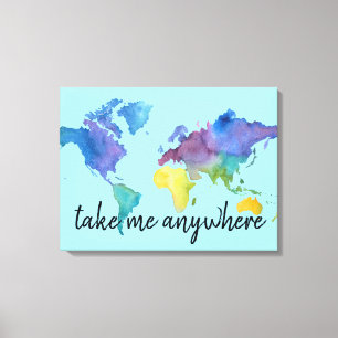 Aquarellbilderstellung mit Reiseangebot Leinwanddruck