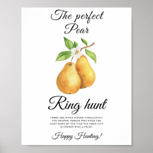 Aquarellbirnen Brautparty Ringjagd Poster