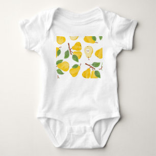 Aquarellbirnen Vintages Fruchtmuster Baby Strampler