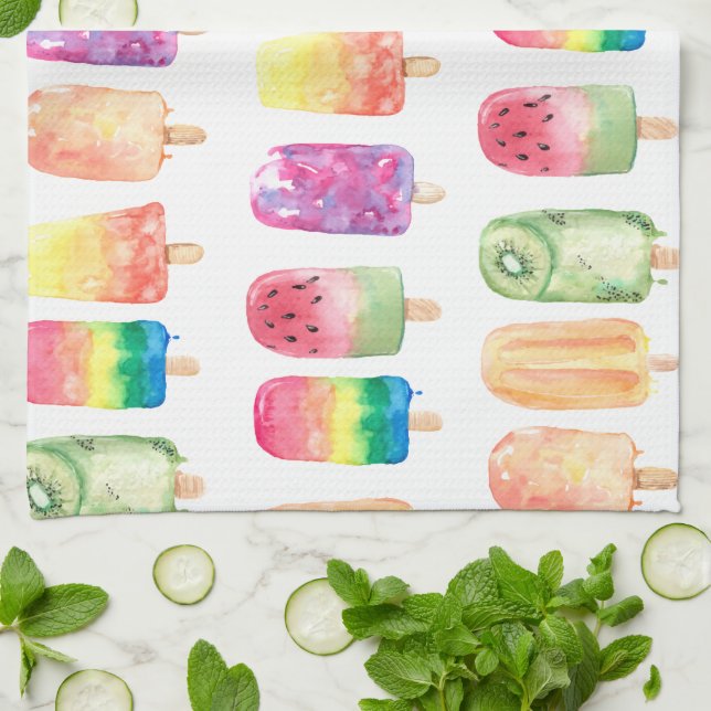 Aquarellbläschen Geschirrtuch (Gefaltet)