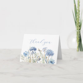 Aquarellblau-blaue Wildblume Dankeskarte