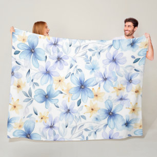 Aquarellblau blühend nahtlos fleecedecke