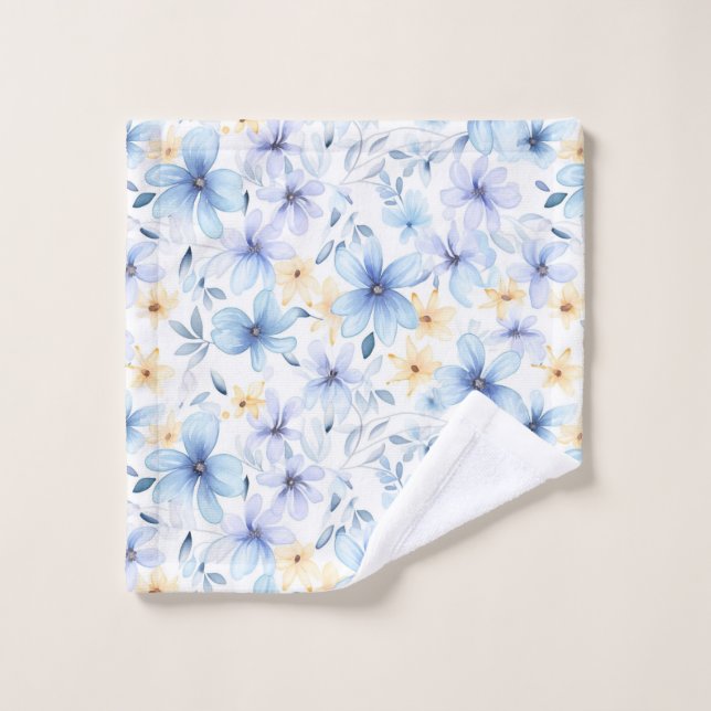 Aquarellblau blühend nahtlos waschlappen (Waschlappen)