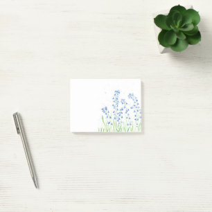 Aquarellblau-Blume Waldwälder elegant Post-it Klebezettel