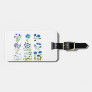Aquarellblau Blumen Sammlung Chic rustikal Gepäckanhänger