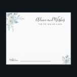 Aquarellblau-Blüten Ratschläge und Wünsche Karte<br><div class="desc">Ein staubblaues Design mit schönen Aquarellfarben-Blume. Sie können die Farben und Textdetails ändern.</div>