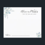 Aquarellblau-Blüten Ratschläge und Wünsche Karte<br><div class="desc">Ein staubblaues Design mit schönen Aquarellfarben-Blume. Sie können die Farben und Textdetails ändern.</div>
