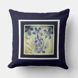 Aquarellblau Blütenblau Kissen