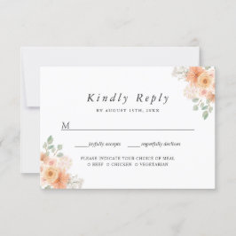 Aquarellblau Chic Bloral UAWG mit Speisenauswahl RSVP Karte