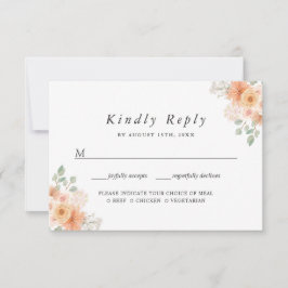 Aquarellblau Chic Bloral UAWG mit Speisenauswahl RSVP Karte