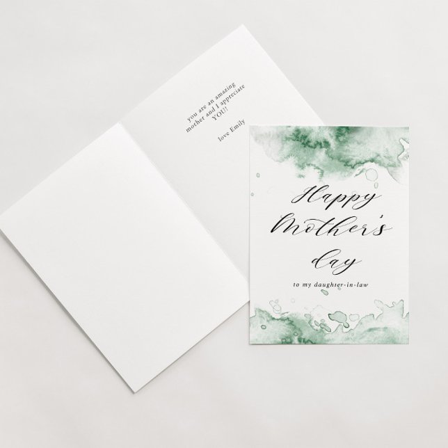 Aquarellblau fröhliche Mutterkarte Karte (Von Creator hochgeladen)