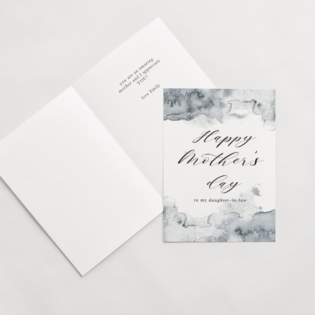 Aquarellblau fröhliche Mutterkarte Karte (Von Creator hochgeladen)