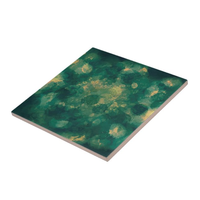 Aquarellblau Gelb Abstrakt Fliese (Seite)