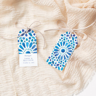 Aquarellblau Geschenkanhänger