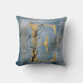 Aquarellblau Grau-E Monogram-Kissen Kissen