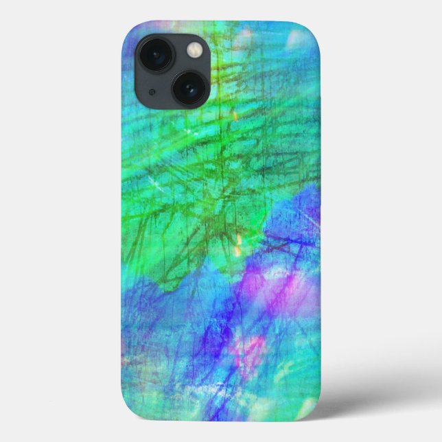 Aquarellblau, grün Case-Mate iPhone hülle (Rückseite)