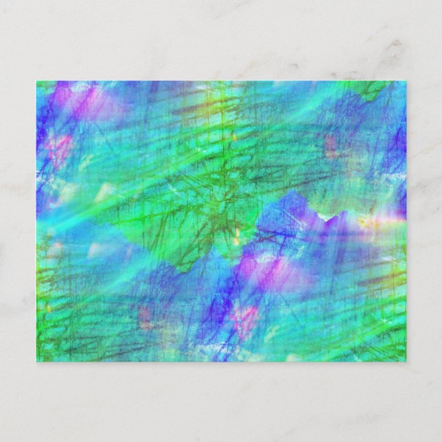Aquarellblau, grün postkarte (Vorderseite)
