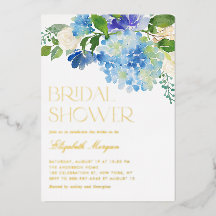 Aquarellblau Hydrangea Brautparty