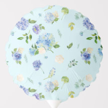 Aquarellblau Hydrangea und Rose Blumenmuster