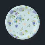 Aquarellblau Hydrangea und Rose Blumenmuster Pappteller<br><div class="desc">Fügen Sie Ihrem Event einen Blumenakzent mit diesen schönen Tellern hinzu. Es ist mit blühenden Hydrangeas und Rose mit Blumen- und Blumenakzenten auf hellblauem Hintergrund gestaltet. Diese Teller mit Blumenmuster sind ideal für Party,  Geburtstage,  Babyduschen und vieles mehr. Matching-Elemente sind verfügbar.</div>